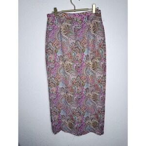 Vintage Harolds Midi Pencil Skirt Size 4/6 (28x37) Pink‎ Paisly Floral Feminine